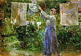 Hanging Canvas Paintings - Peasant Hanging out the Washing